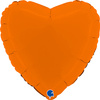 Foil Balloon - Orange Matte Heart 46 cm, Grabo