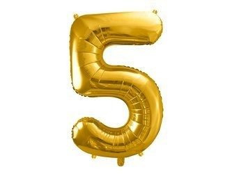 The number 5 Foil balloon, 86cm, gold