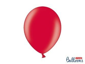 Strong Ballons, Rot, Metallic Poppy Red 30 cm, 100 Stk..