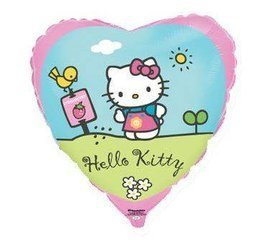 Folienballonherz, Hello Kitty, Garten, 46 cm