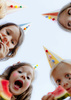 Party Hats with Pom-Poms, 16 cm, 6 pcs