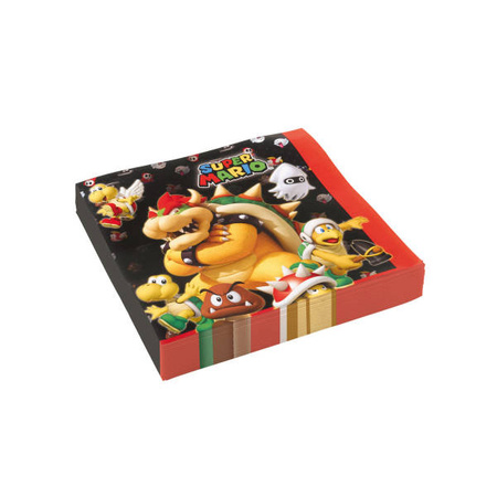 Super Mario birthday napkins - 33 cm - 20 pcs