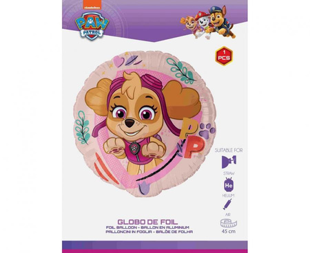 Foil balloon, Multicolored, PAW Patrol Skye, 18 inches, 1 piece.