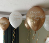 Latex balloons Holy Baptism gold, white print 10 pcs.