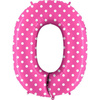 The foil balloon Number 0 pink dotted - 102 cm Grabo