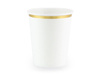 Cups, white with golden border, 260 ml eu