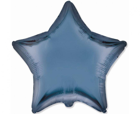 Foil balloon blue, star, 45cm, Flexmetal