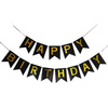 Birthday Garland Happy Birthday black, gold inscription, 15 cm