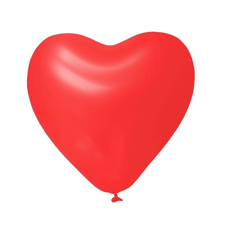 Latex Balloons Hearts Pastel red 36cm, 50 pcs