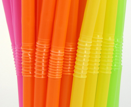 Bent reusable straws, color mix, 5mm, 210mm, 500pcs