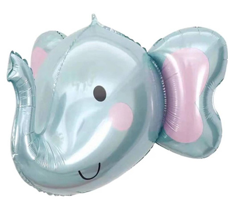 3D blauer Elefant Folienballon 59x51cm