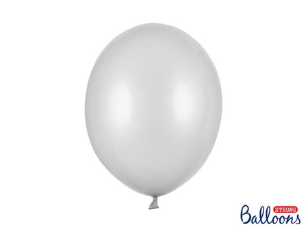 Strong Ballons, silber, Metallic Silver Snow 30 cm, 100 Stk.