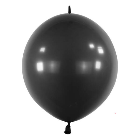 Ballons Latex Schwarz Pastell mit Verbindungsstück, 15 cm, 100 Stück