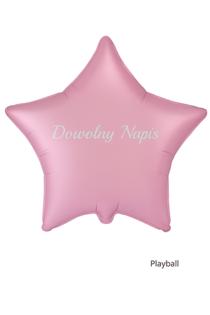 Balon in Form eines Sterns, Rosa, mit individuellem Aufdruck.