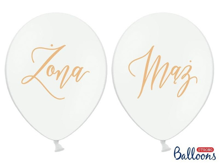 Balloons 30cm, Wife, Husband, Pastel Pure White (1, Op. / 6 pcs.)