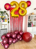 Latex balloons Decorator Metallic burgundy 35cm, 50 pcs