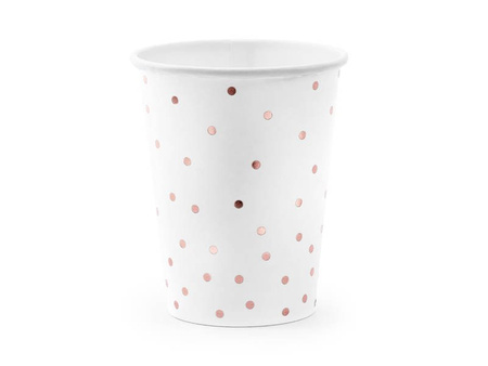 Cups Dots, White, Rose Gold 260ml