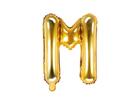 Foil balloon letter M 35cm, gold