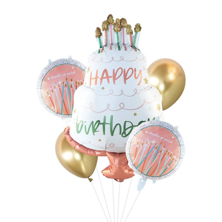 Foil balloons, Birthday Cake set 5 pcs.