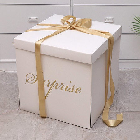 Surprise gift box, white, 50x50x50 cm