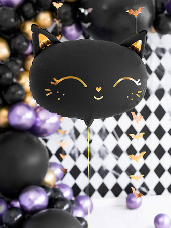 Foil balloon kitten, black, 48x36cm