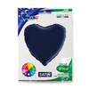 Foil Balloon - Navy Blue Satin Heart 46 cm, Grabo