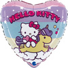 Foil balloon Heart Hello Kitty rainbow - 46cm