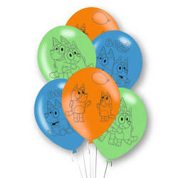 Bluey latex balloons 27,5 cm, 6 pcs.