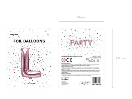 Foil Balloons Inscription Birthday, Rose Gold Pink Gold, 35cm