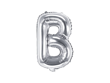 Foil balloon letter B, 35cm, silver