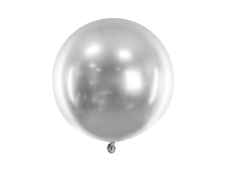 Round balloon glossy, silver 60cm, 1 pc.