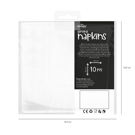 Napkins Holy Baptism, white 33x33cm, 10 pcs