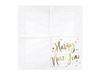 Happy New Year, Servietten, Weiß, 33x33cm (1 Pk. / 20 Stk.)