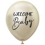 Latex Balloons Kalisan Welcome Baby Mirror White Gold 45cm, 2 pcs.