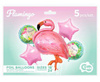 Foil balloons - Flamingo, Happy Birthday 5 pcs