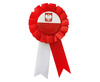 White red national cockade with emblem 7.5 cm
