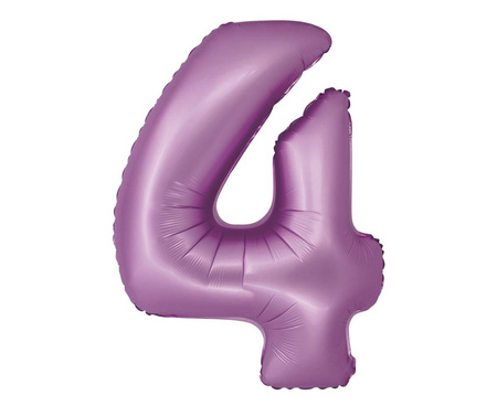 Folienballon Nummer 4 lila matt Smart, 76cm