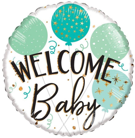 Eco Foil Balloon Welcome Baby, Round 46cm