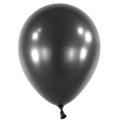 Metalic Latexballons Schwarz, Pearl Jet Black, 35cm, 50 Stück