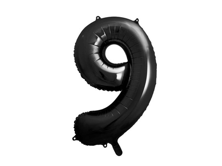 Foil balloon digit 9 black, 86cm black