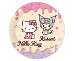 Pappteller Hello Kitty und Kuromi 23 cm 8 Stk