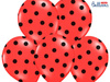 Red balloons in black polka dots, 30cm (1 op. / 6 pcs)