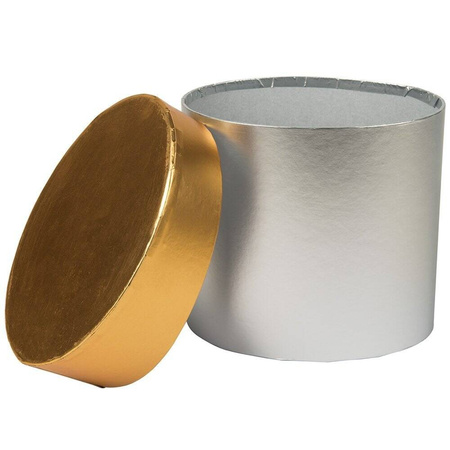 Silber-Gold-Flower Box, 22 cm x 18,5 cm