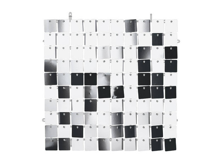 Sequin Panel, Squares, Silver, 30x30 cm, 1 pcs