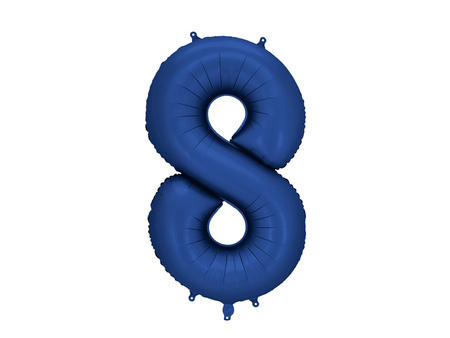 Foil Balloon Number ''8'', 86cm, Navy, Satin