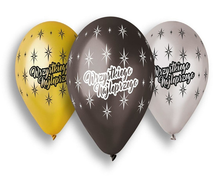 Latex Balloons, Happy Birthday, 32 cm, 5 pcs.