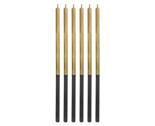 Geburtstagskerzen Gold Platin, 14,5 cm, 6 Stück