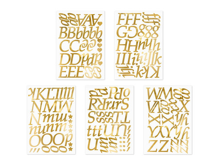 Aufkleber, Stiucker mit allen Buchstaben, Personalisierung, Gold