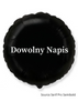 Round foil balloon, black, with a custom message