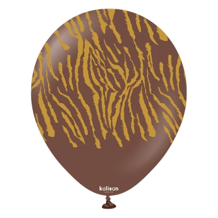 Chocolate Safari Tiger Latexballons Braun, Tiger, braun, 30 cm, 25 Stk.